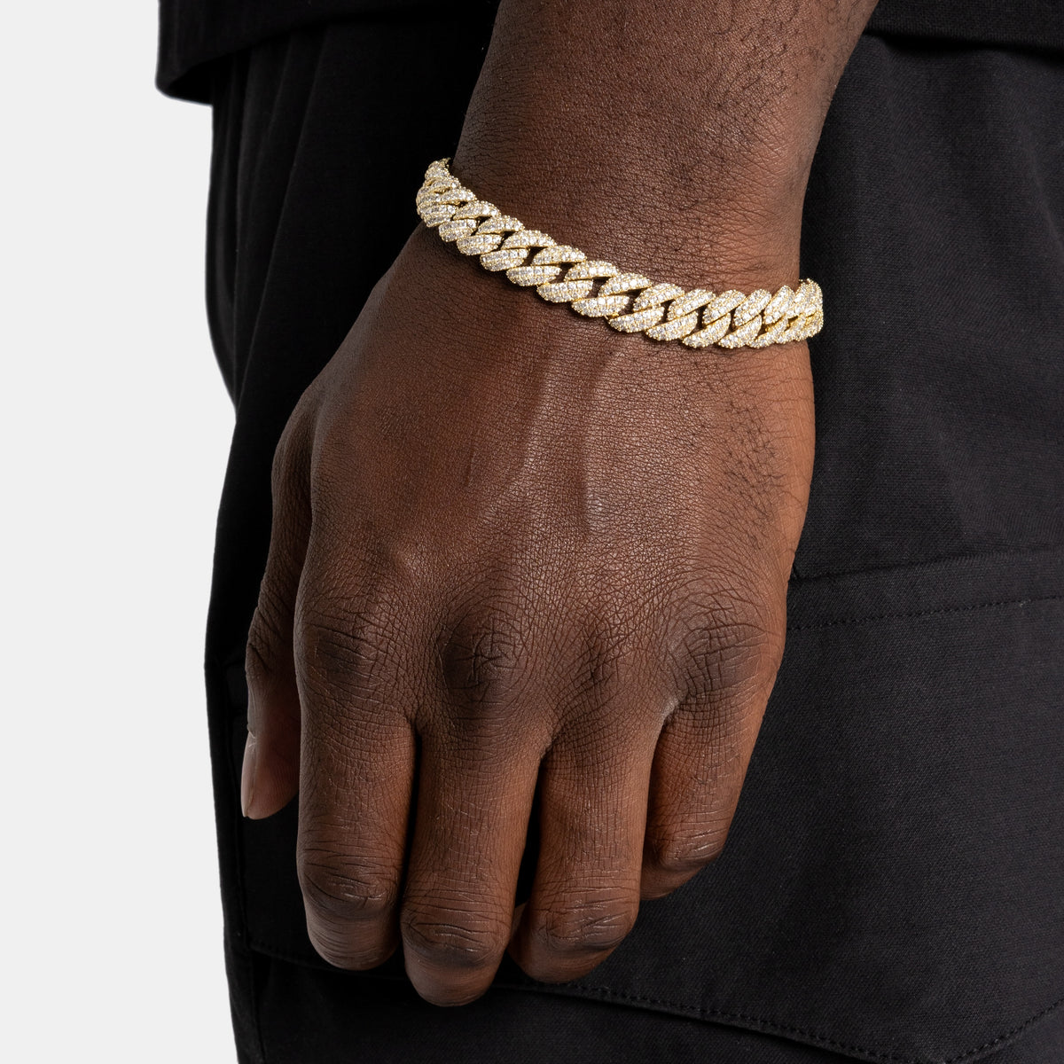 8.5mm Diamond Cuban Bracelet 18k Gold