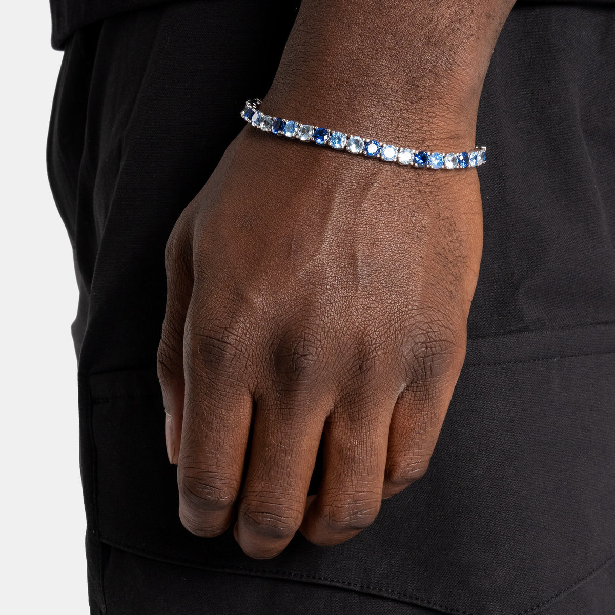 5mm Diamond Tri-Blue Tennis Bracelet