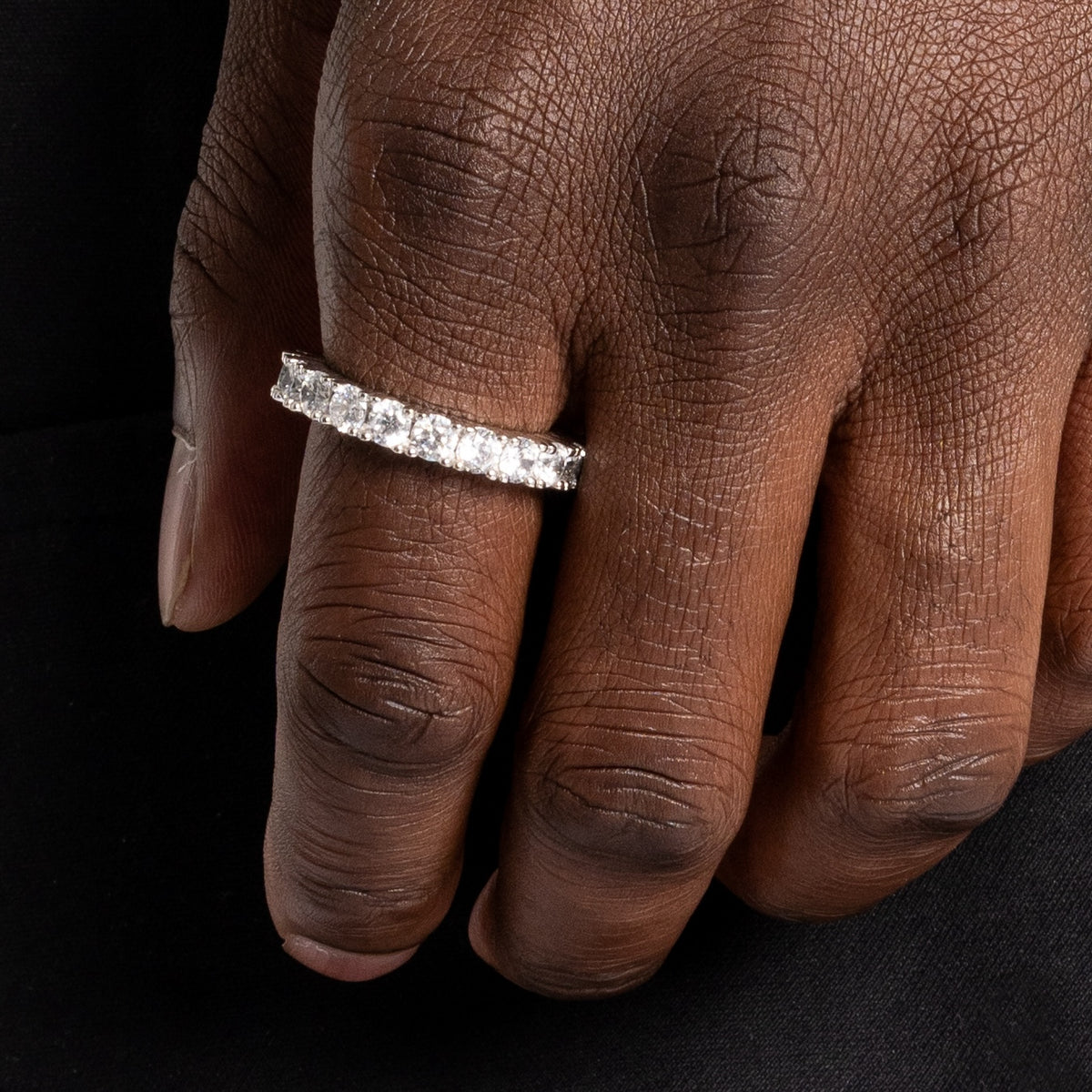 Silver Tennis Ring White Gold