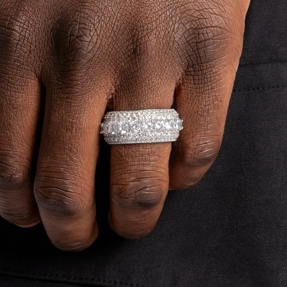 Layered Diamond Ring White Gold