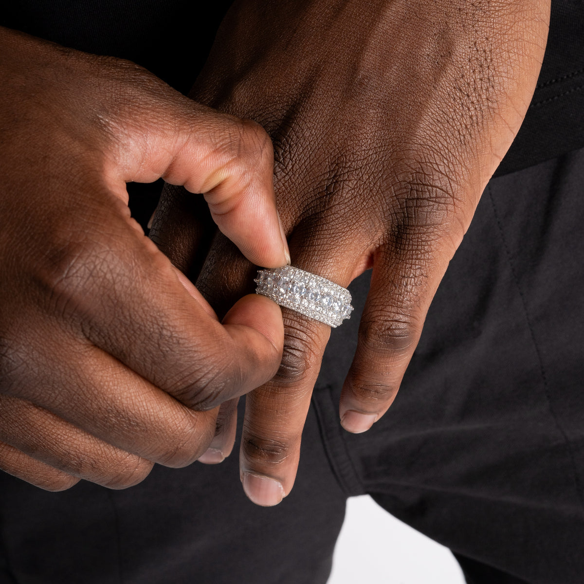 Layered Diamond Ring White Gold