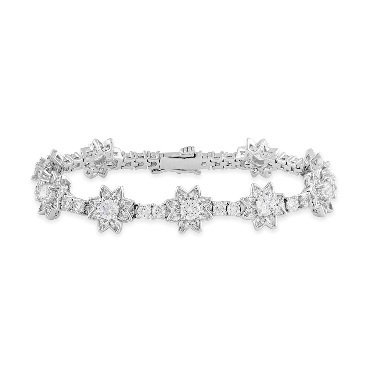 Cluster Flower Tennis Bracelet