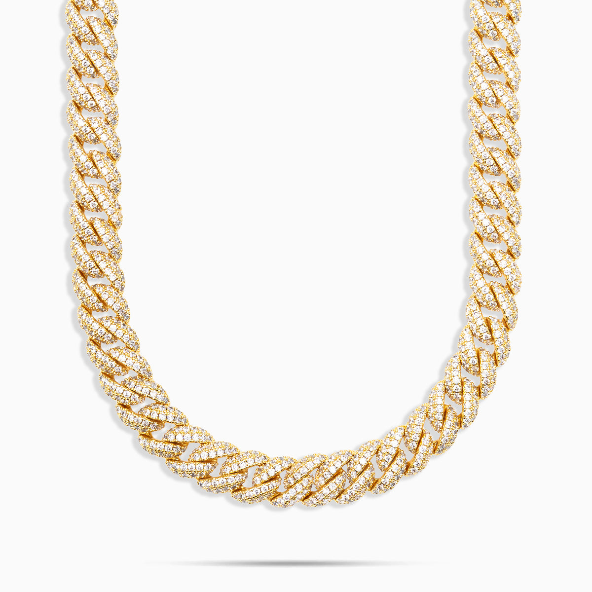 8.5mm Diamond Cuban Chain 18k Gold