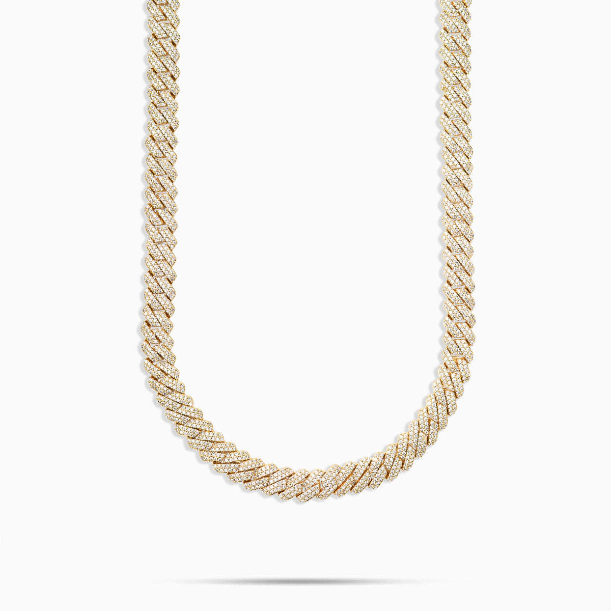 8mm Diamond Prong Cuban Chain 18k Gold S925 Moissanite