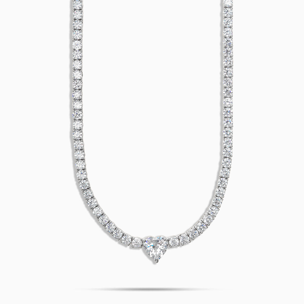 3mm Heart Centered Tennis Chain