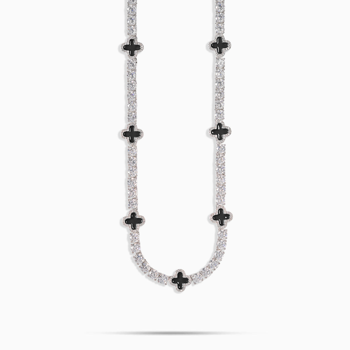 Black Clover Moissanite Tennis Chain