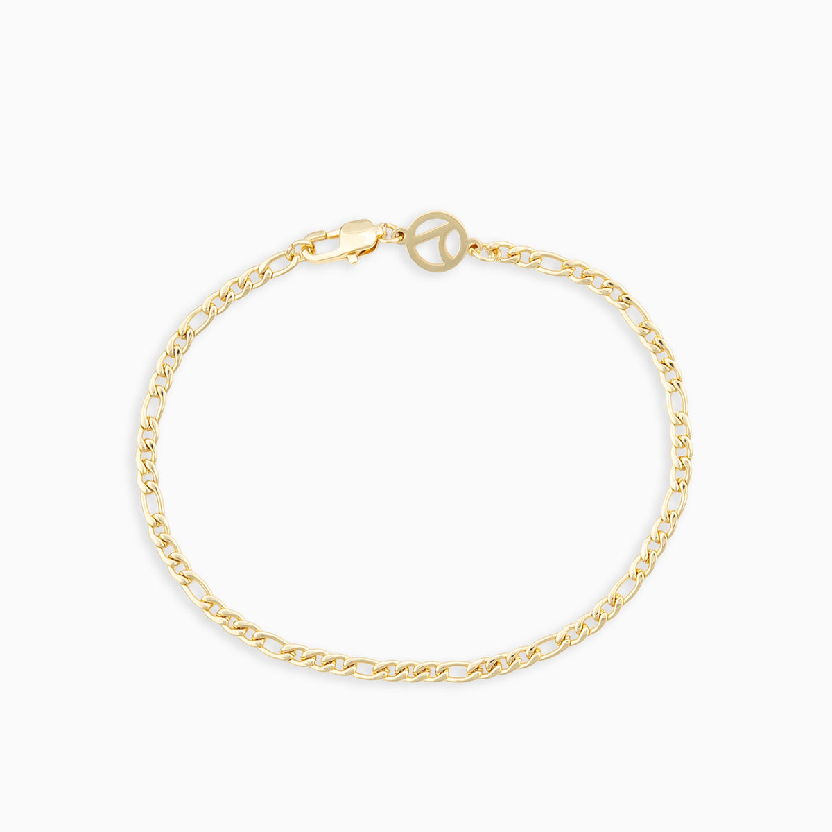 3mm Figaro Bracelet Gold