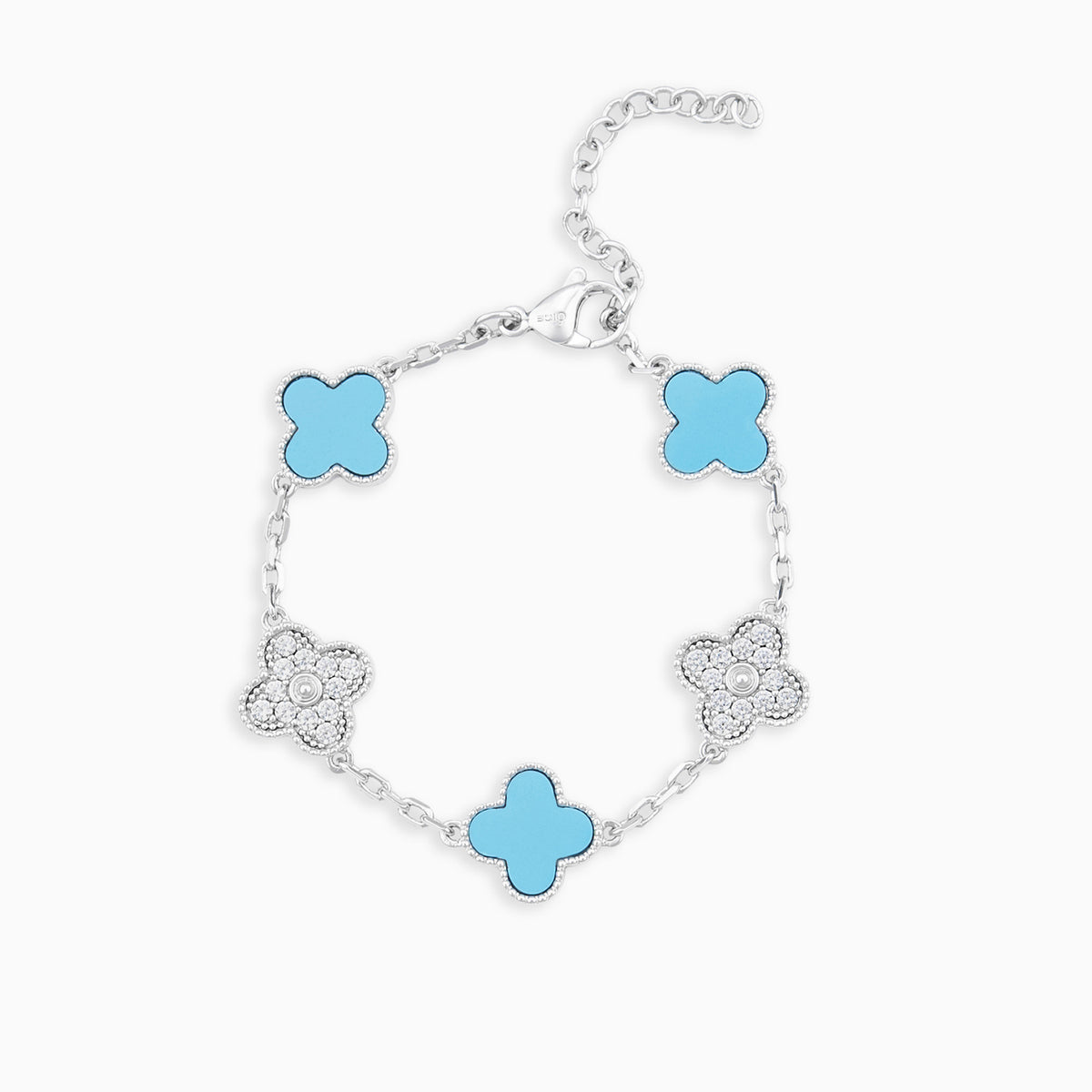 Iced Blue Clover Bracelet