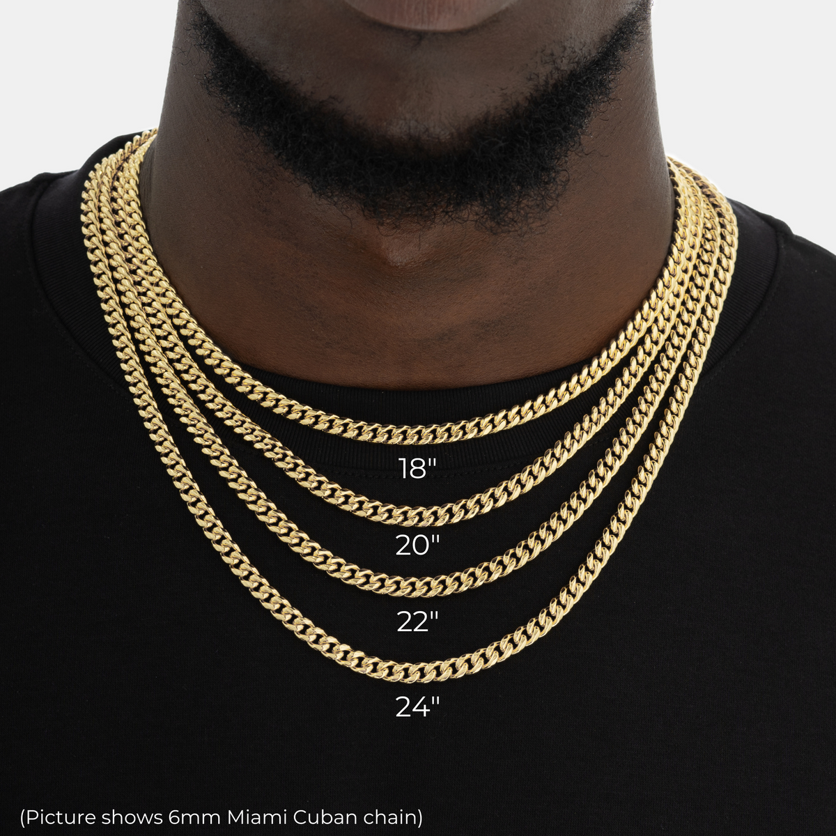 3mm Miami Cuban Chain 18k Gold