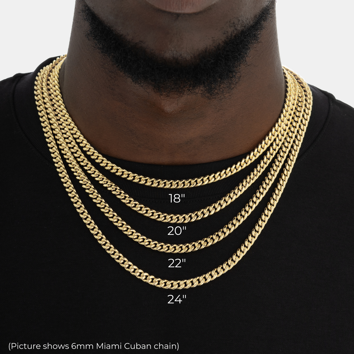 3mm Miami Cuban Chain 18k Gold ICE, LLC