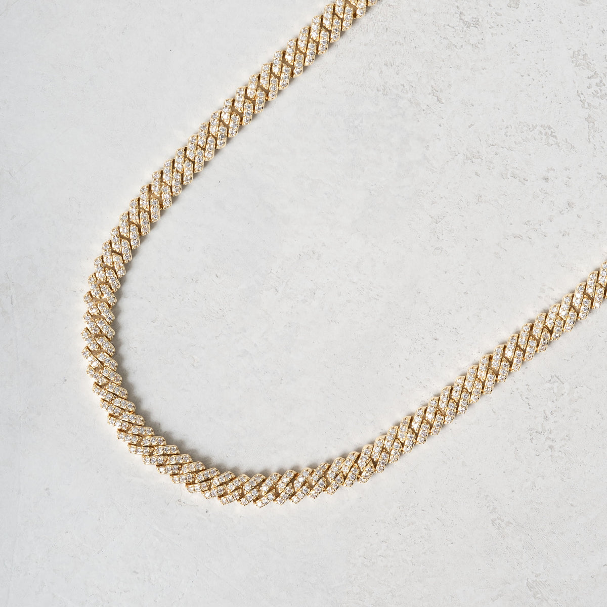 Moissanite 5mm Prong Cuban Chain Gold