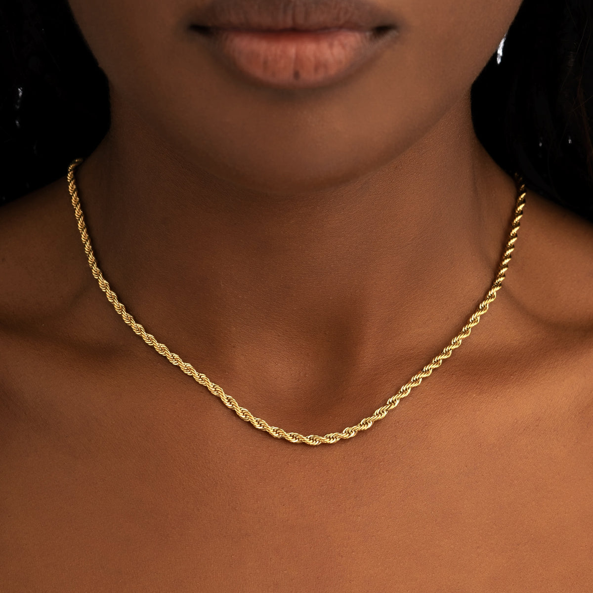Gold Rope Gold Chain Women 18k 3mm Rope Chain Gold ICE