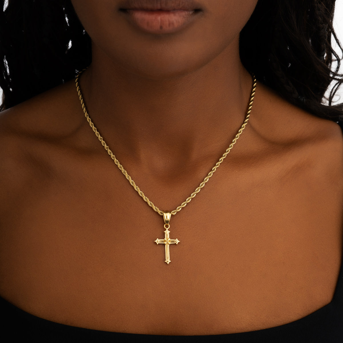 Vintage Cross Pendant 18k Gold