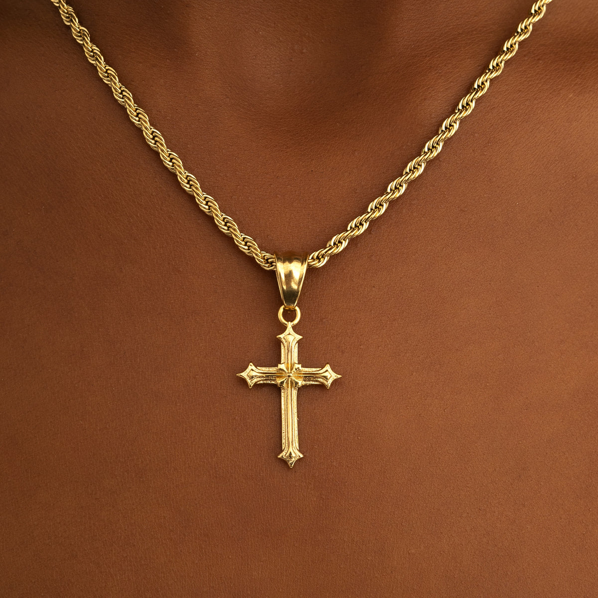 Vintage Cross Pendant 18k Gold