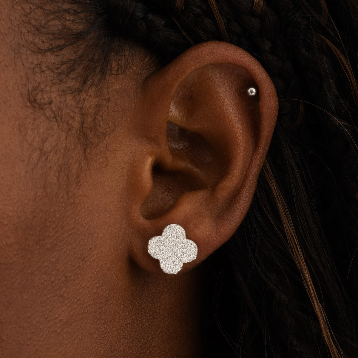 Iced Clover Earrings S925