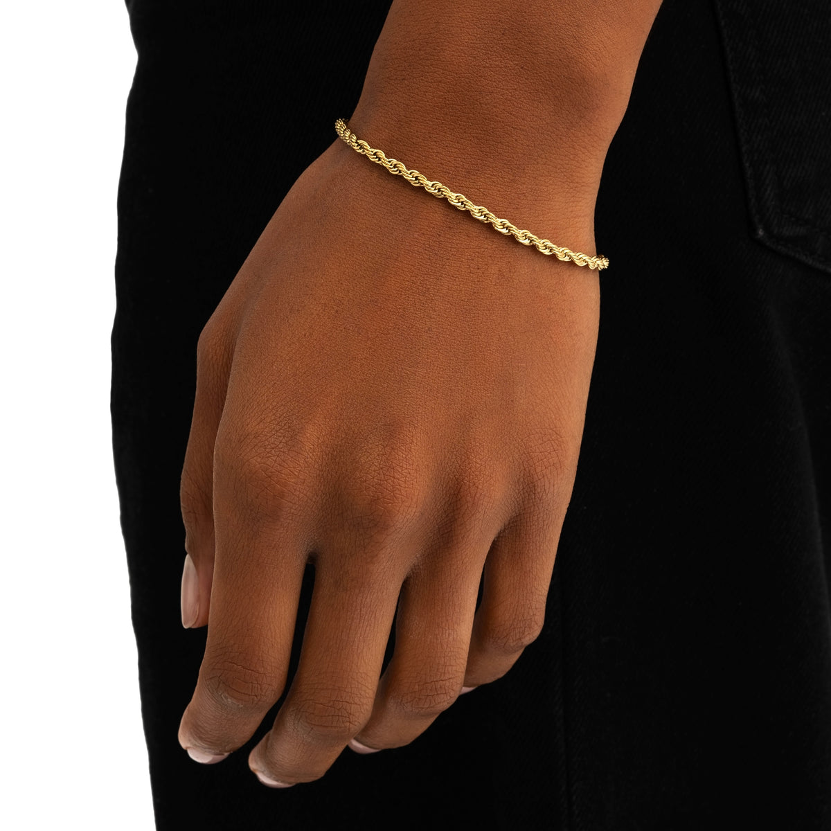 3mm Rope Bracelet 18k Gold