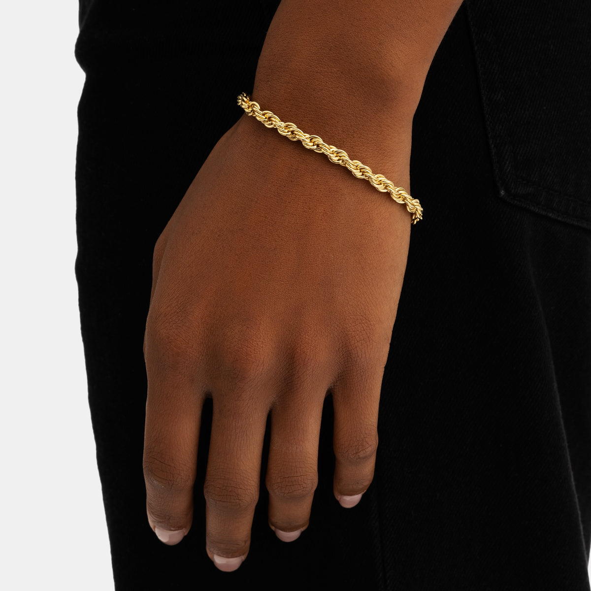 5mm Rope Bracelet 18k Gold