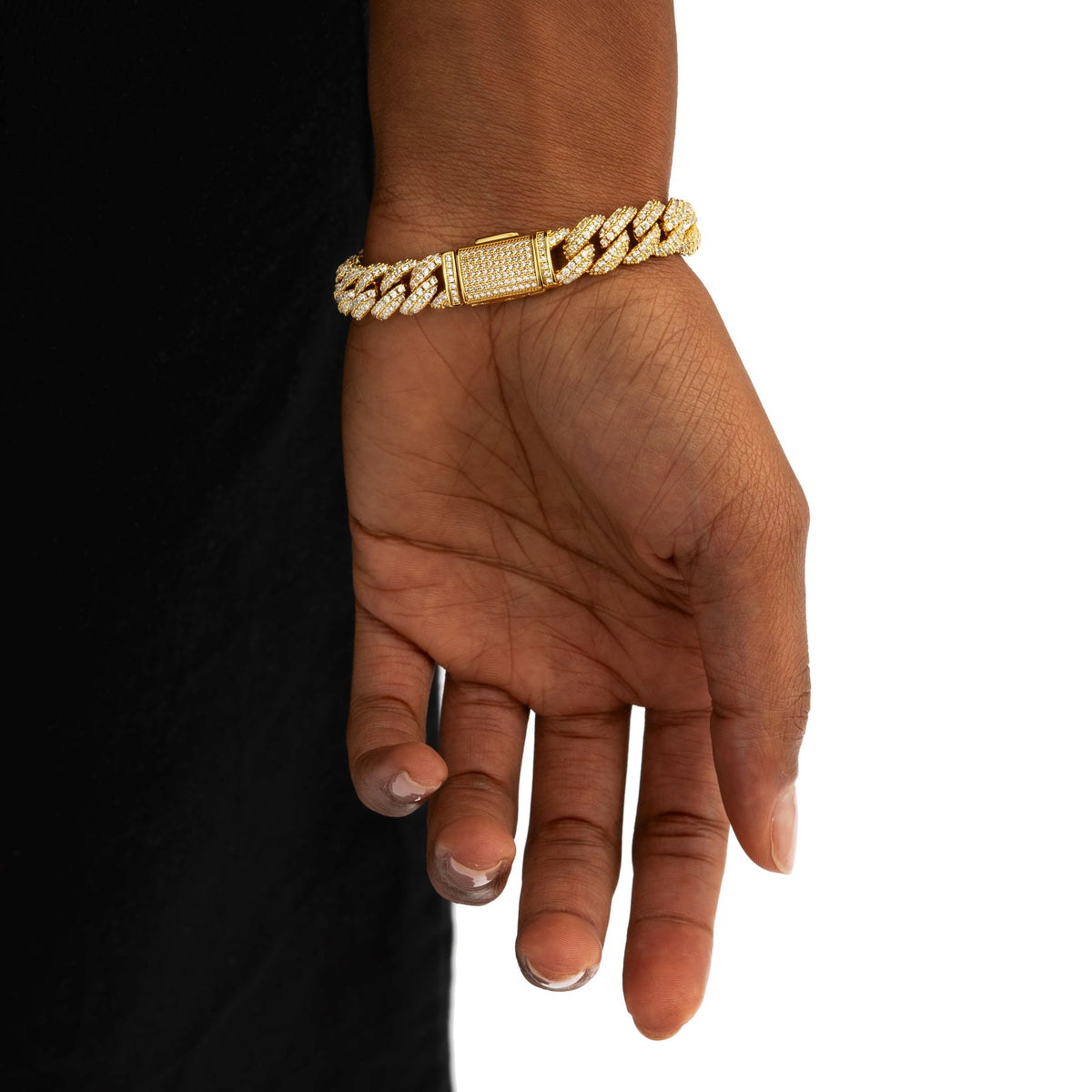 8.5mm Diamond Cuban Bracelet 18k Gold