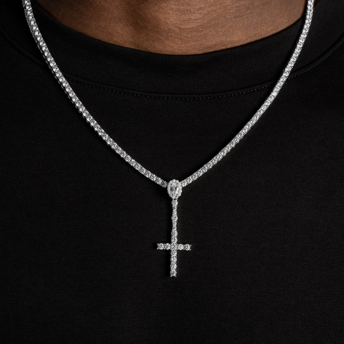 Halo Cross w/Tennis Chain