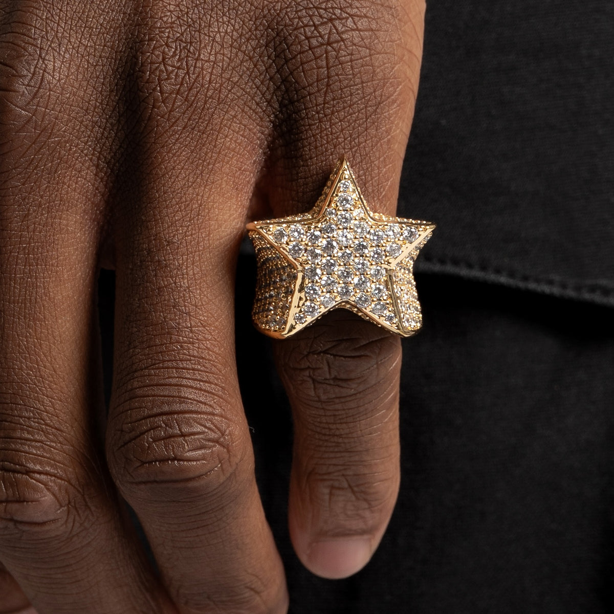 Iced Star Ring Gold