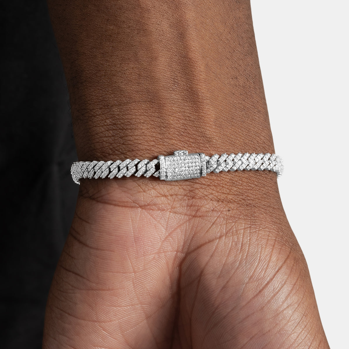 5mm Moissanite Prong Cuban Bracelet