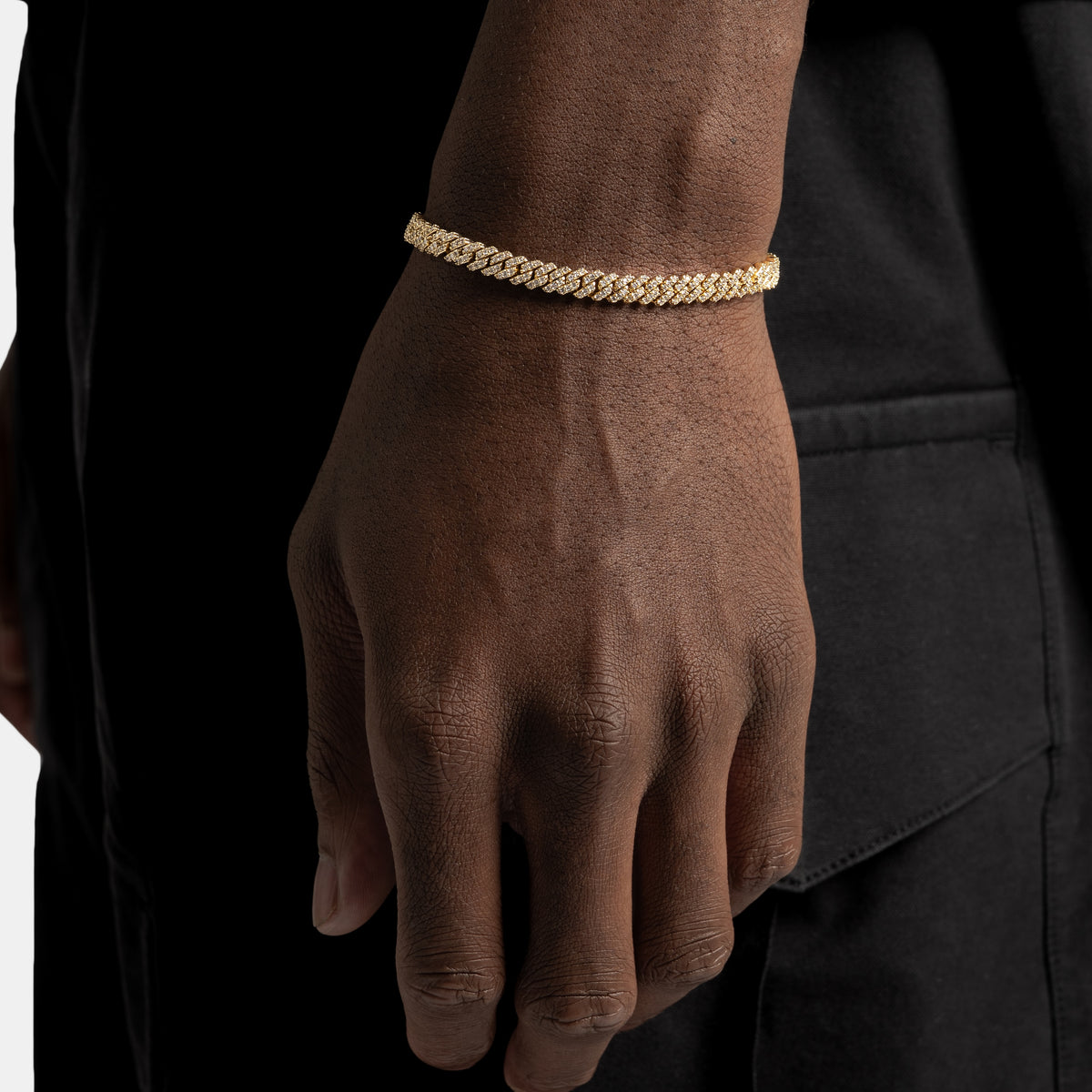 5mm Diamond Prong Cuban Bracelet 18k Gold
