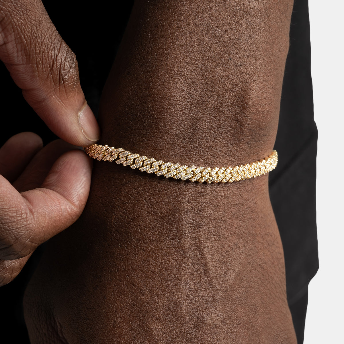5mm Diamond Prong Cuban Bracelet 18k Gold