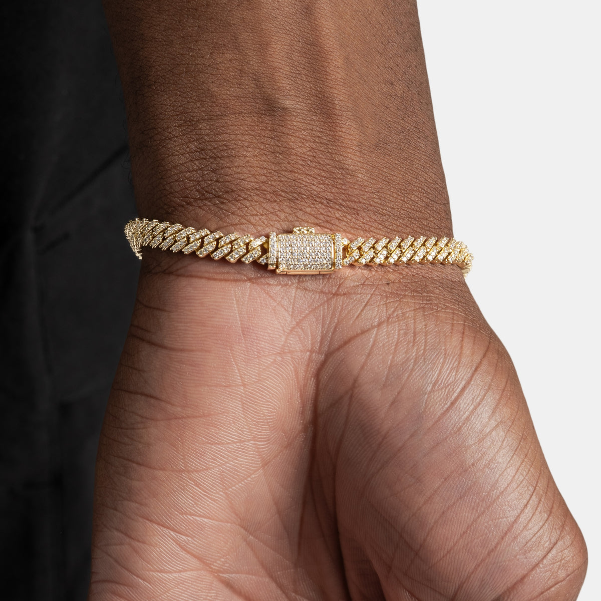 5mm Diamond Prong Cuban Bracelet 18k Gold