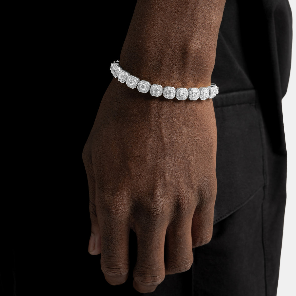 Micro Clustered Tennis Bracelet White Gold