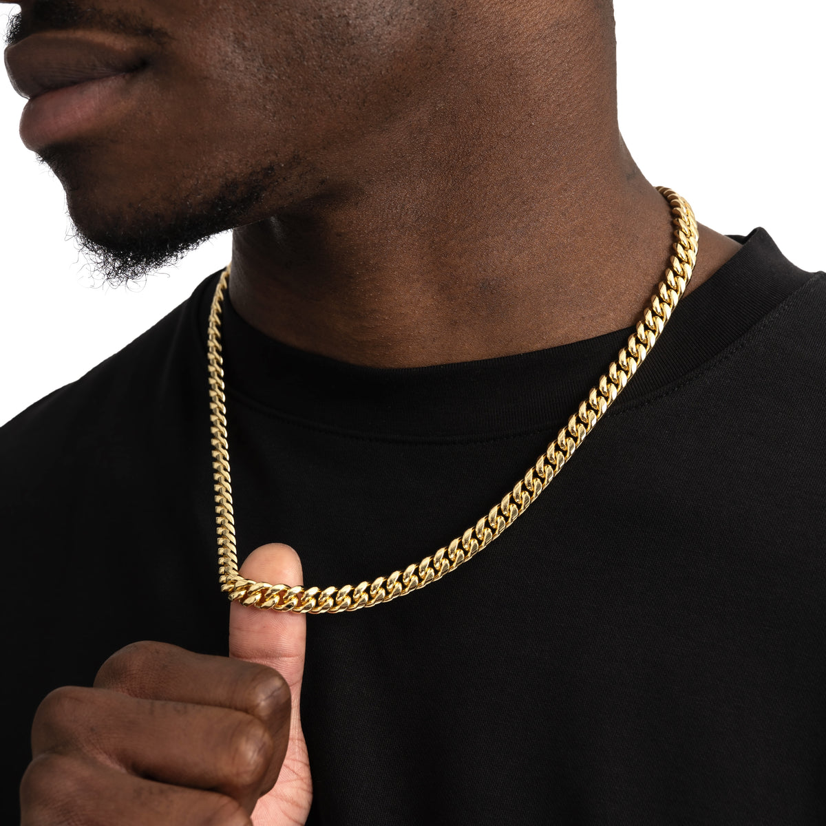 8mm Miami Cuban Chain 18k Gold