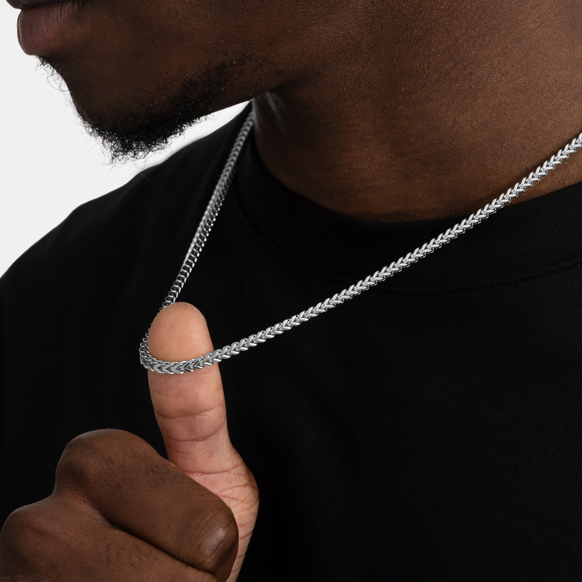 3mm Franco Chain White Gold