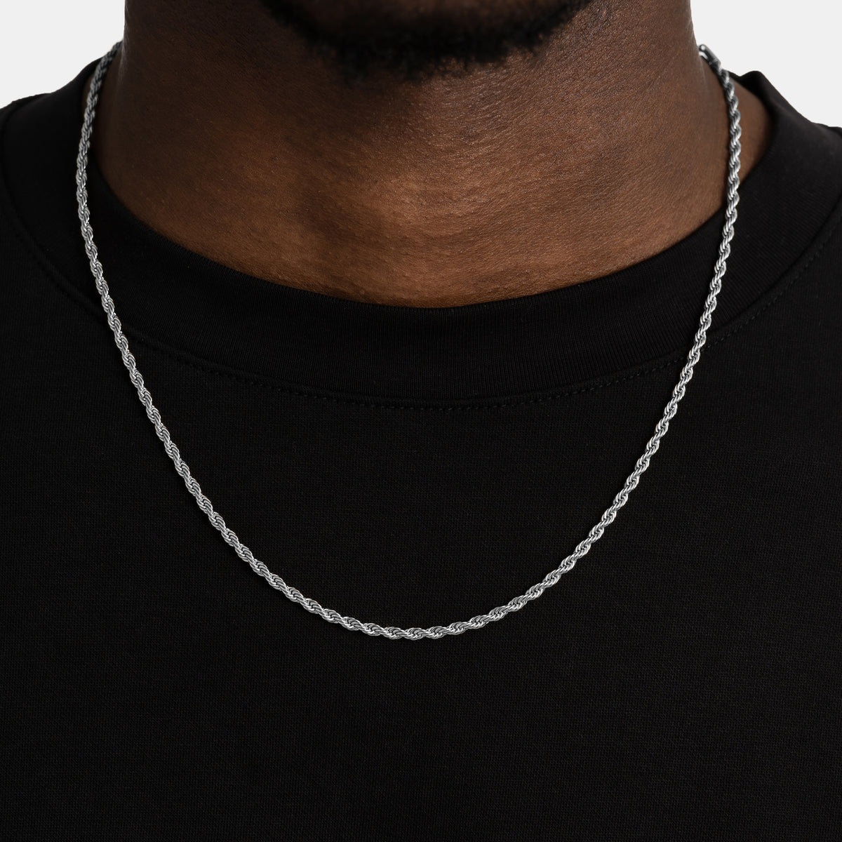 3mm Rope Chain White Gold