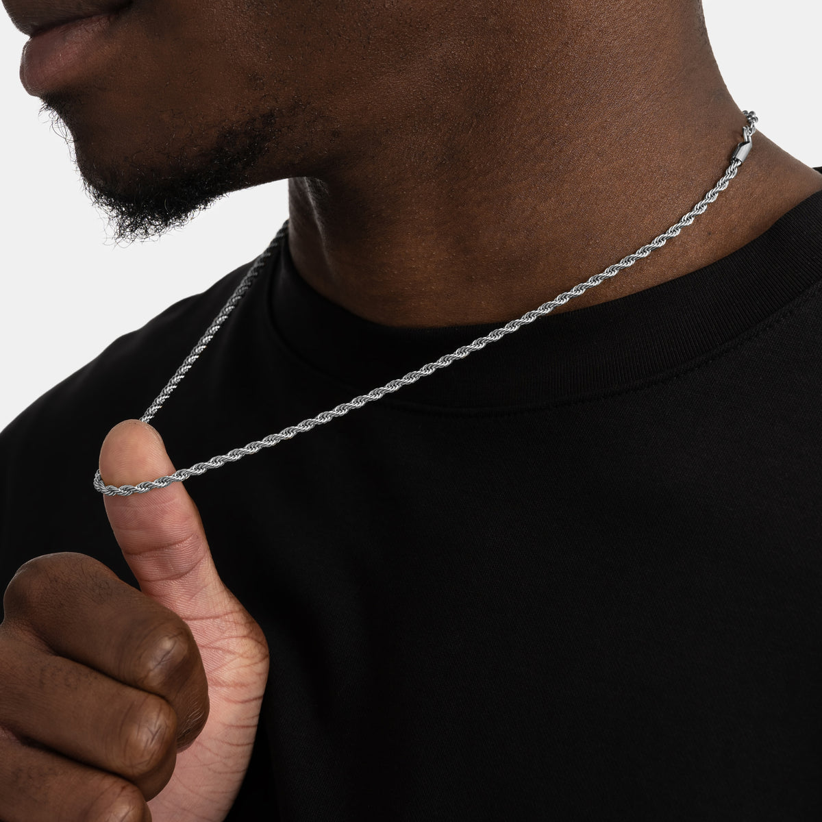 3mm Rope Chain White Gold