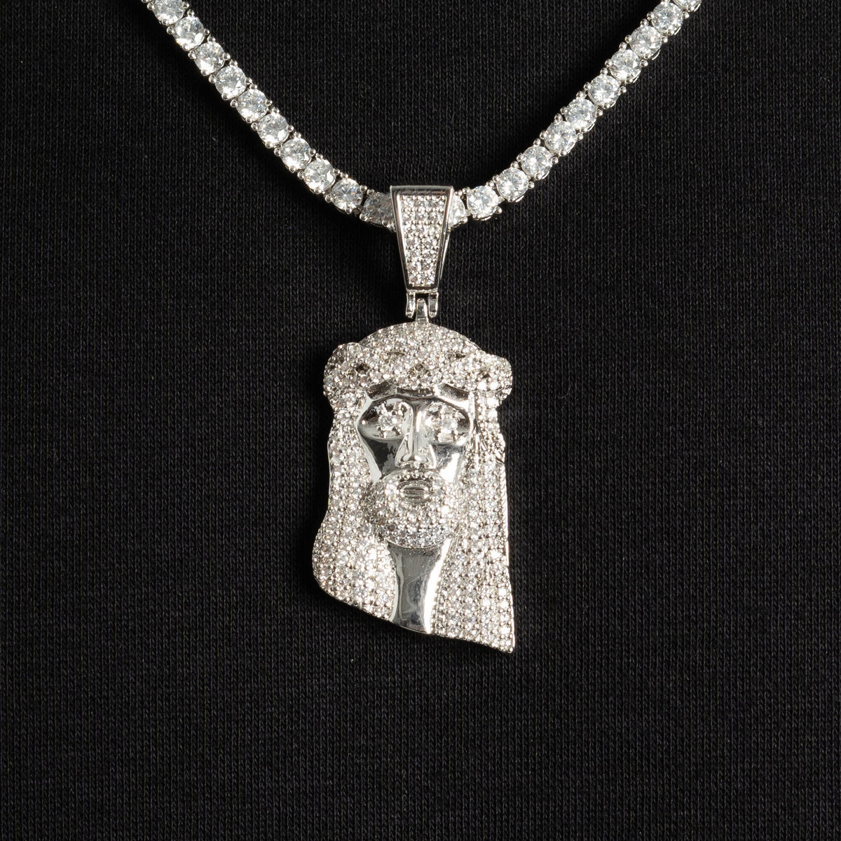 Micro Jesus Pendant White Gold