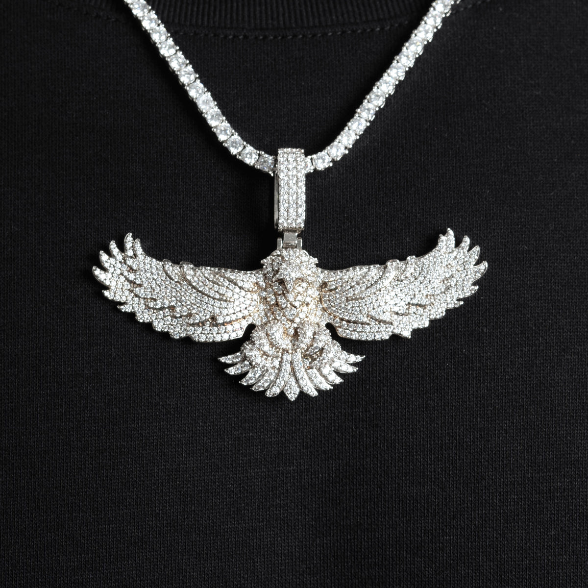 Iced Eagle Pendant S925 Moissanite