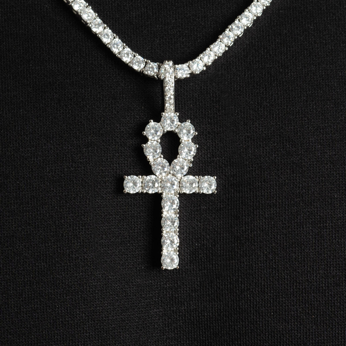 Ankh Key Pendant White Gold