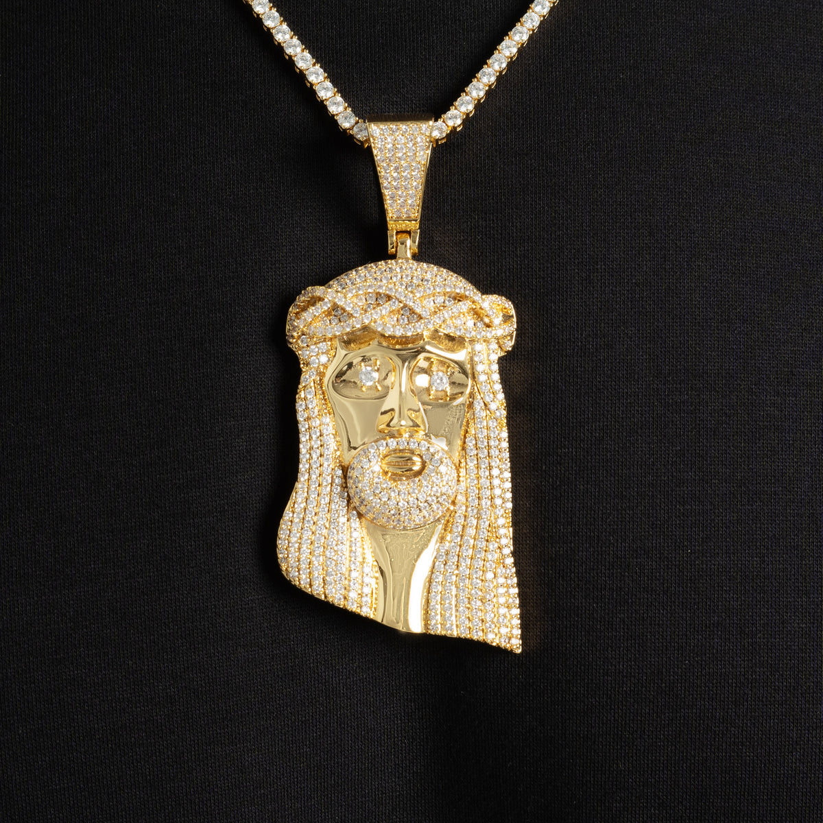 Big Jesus Piece Pendant 18k Gold