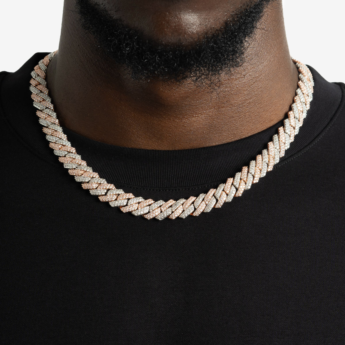 12mm Prong Cuban Chain 2 Tone