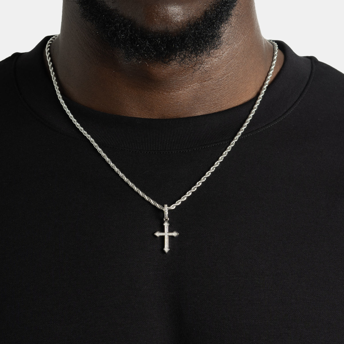 Micro Celtic Cross Pendant White Gold