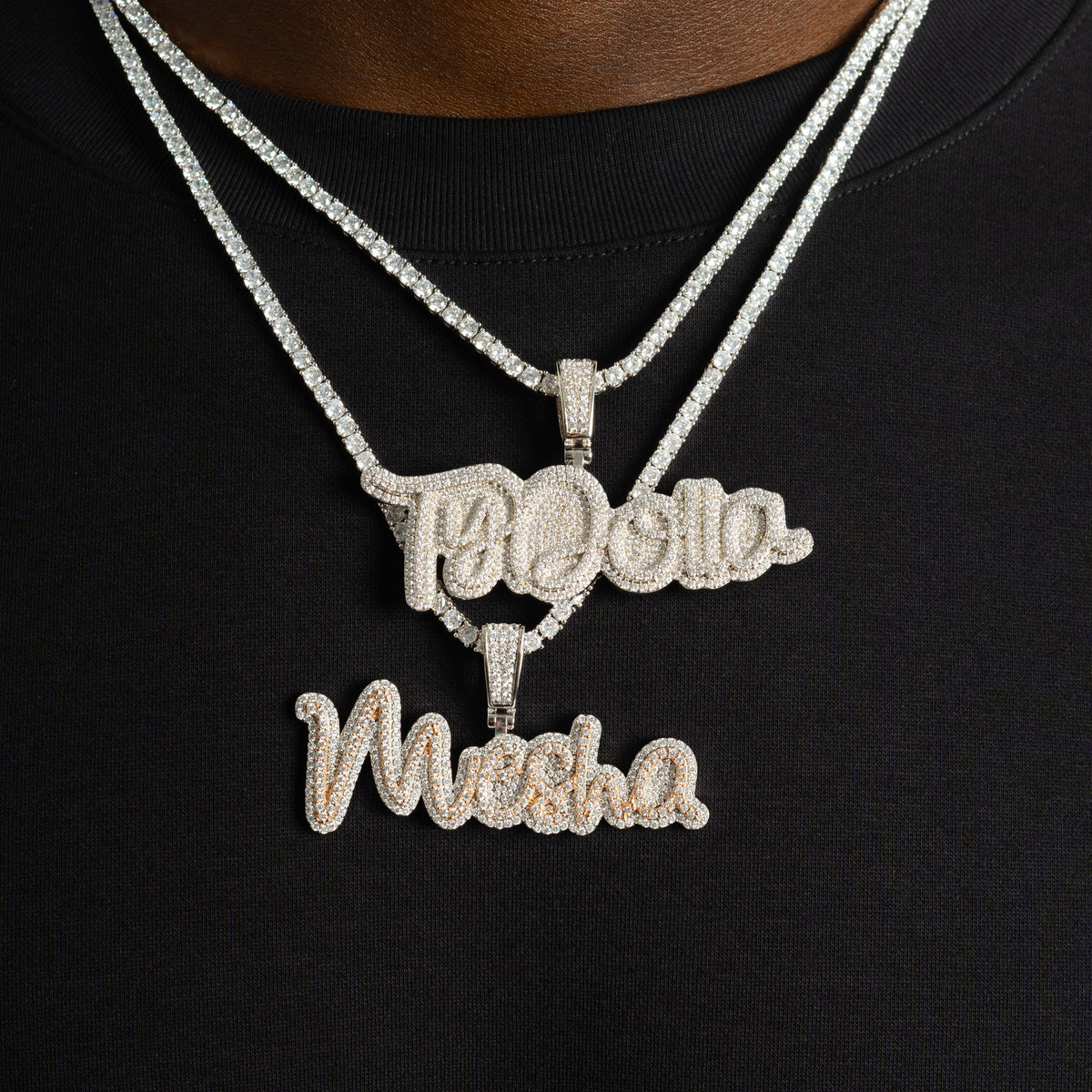 Script Custom Letter Pendant ICE - Main Image