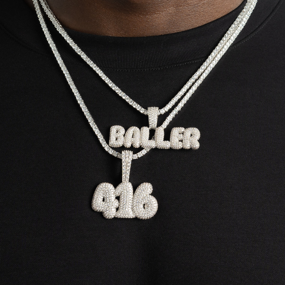 Bubble Letter Custom Pendant ICE - Main Image