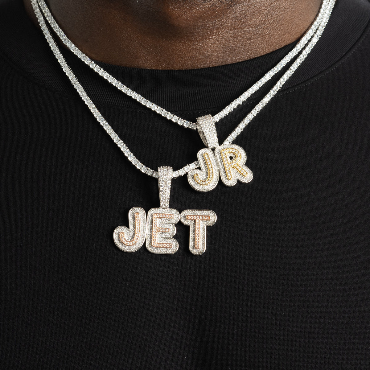 2 Tone Layered Letter Custom Pendant