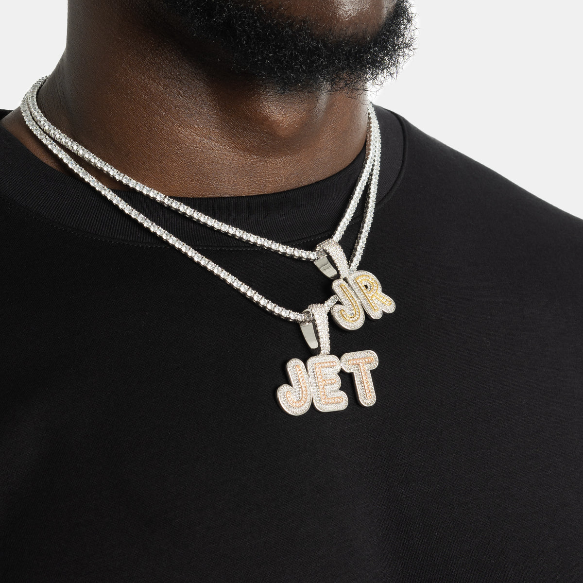 2 Tone Layered Letter Custom Pendant