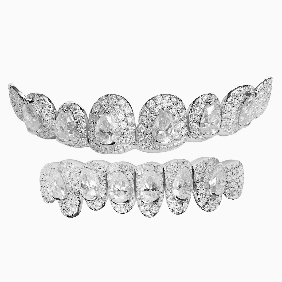 Pear Cut Centered Moissanite Grillz