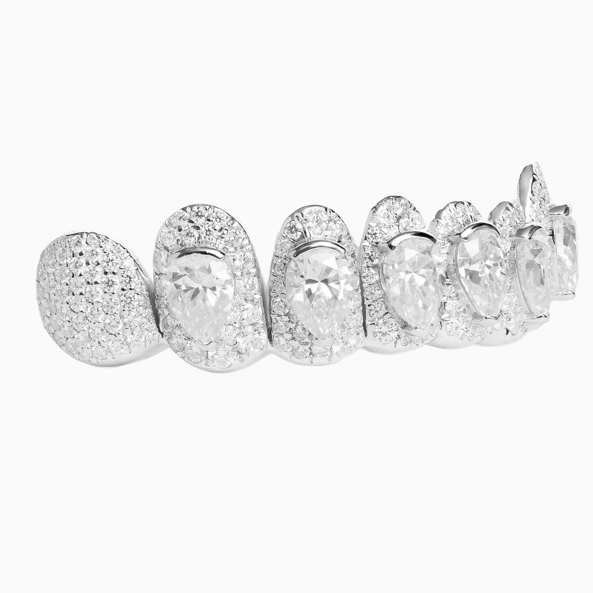 Pear Cut Centered Moissanite Grillz