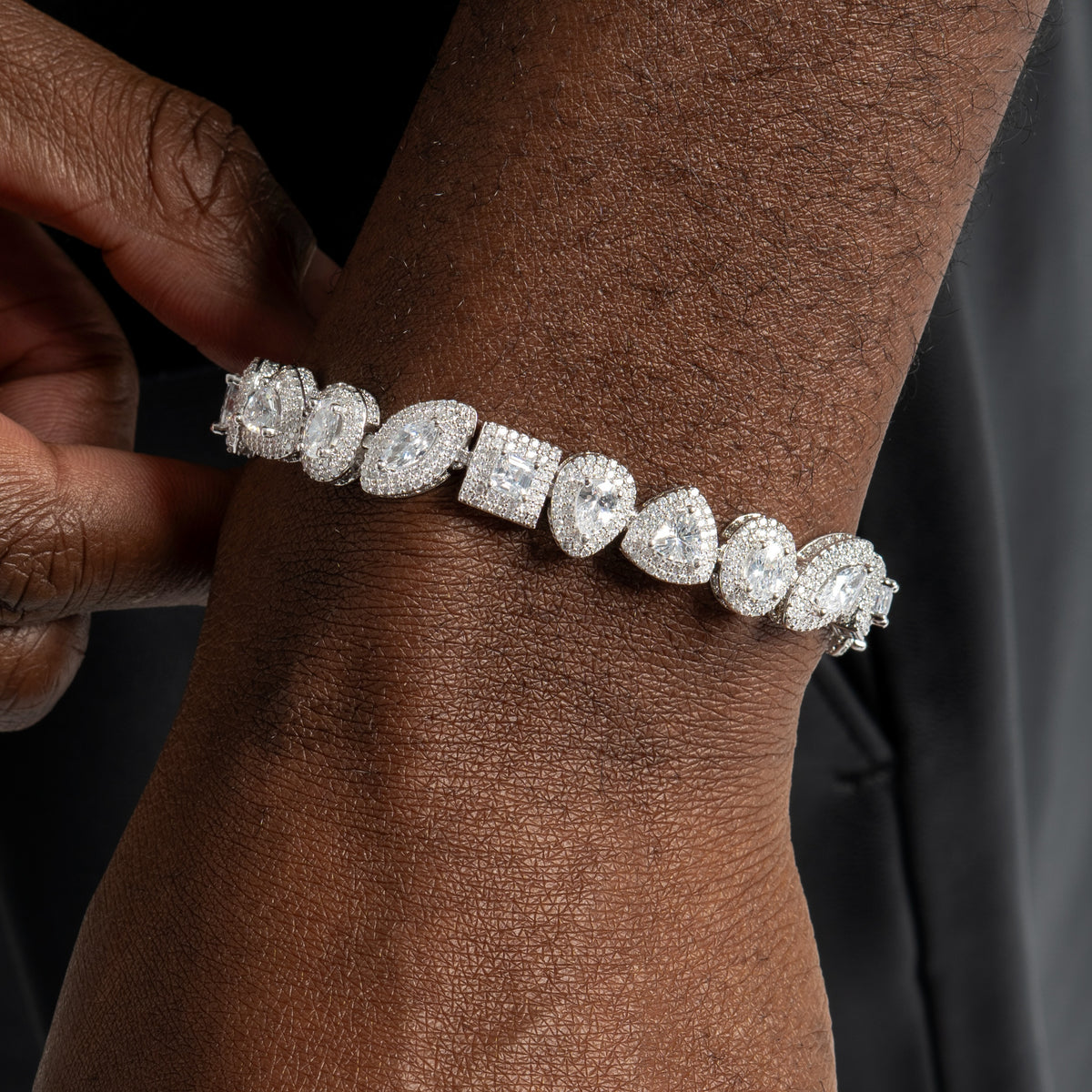 Multi Cut Cluster Tennis Bracelet