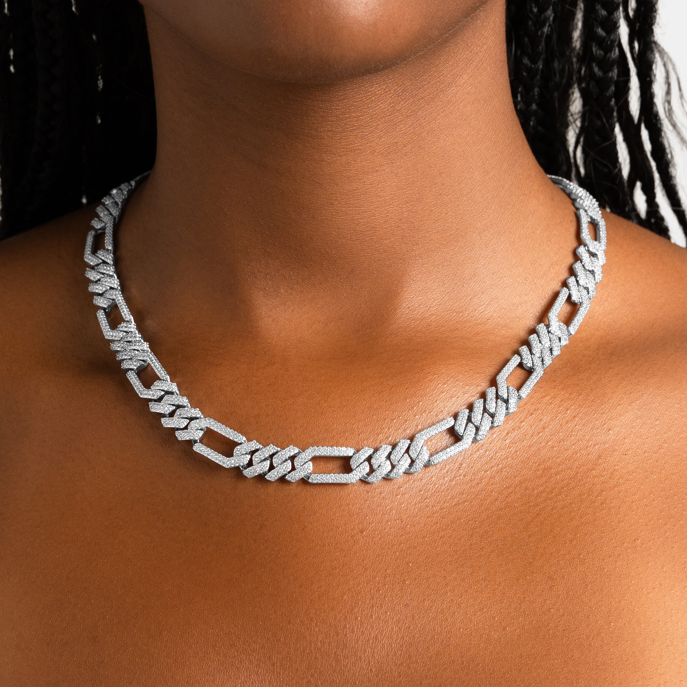アクセサリー AVARON Diamond Chain Pierce Parts Diamond Prong Figaro Chain - 6 ICE