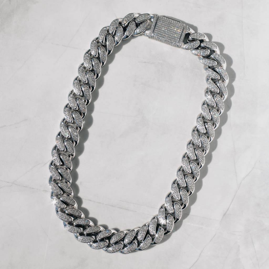 19mm Diamond Cuban Chain White Gold | 6 ICE, LLC