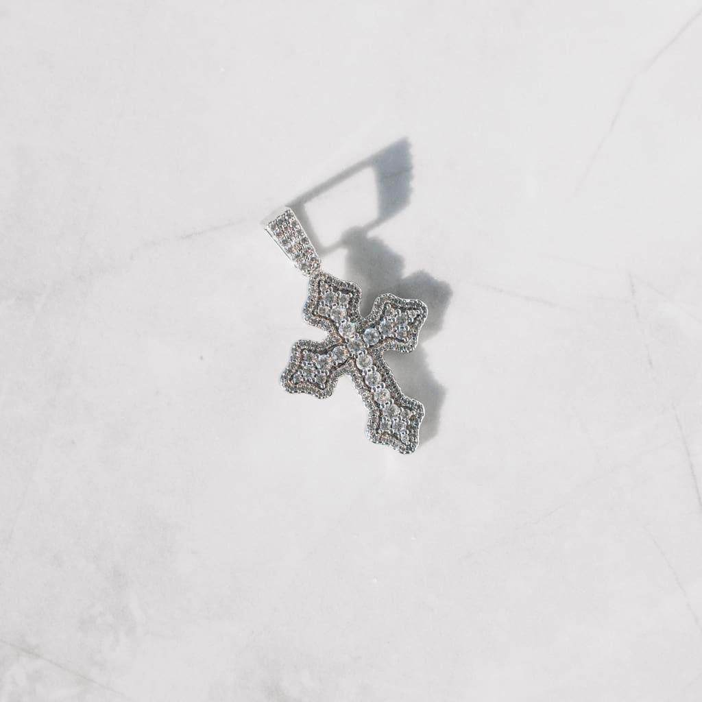 Clustered Micro Cross Pendant S925 Moissanite