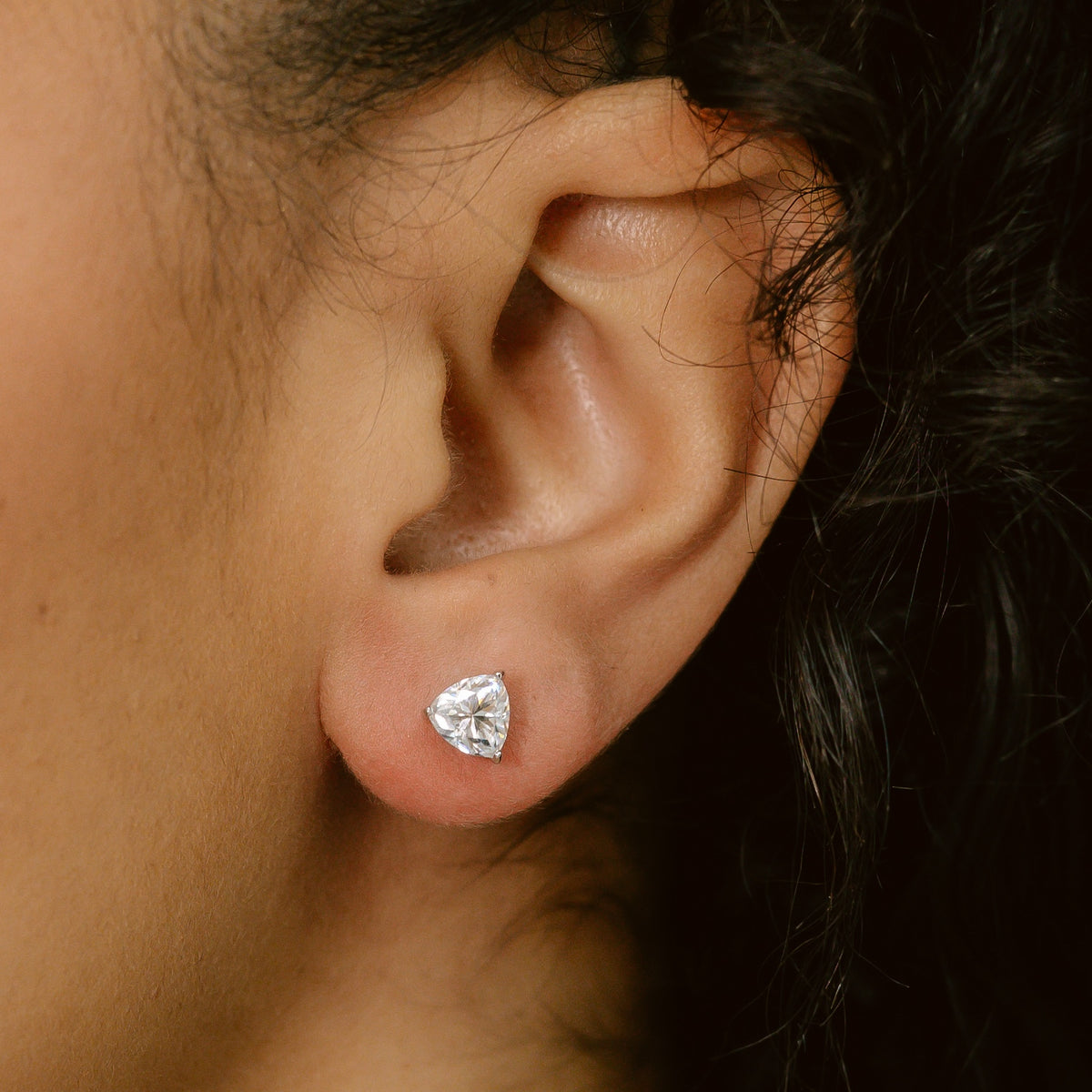 Moissanite Triangle Earrings S925